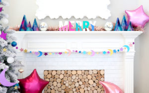 DIY Glittery Galaxy Christmas Tree and Garland