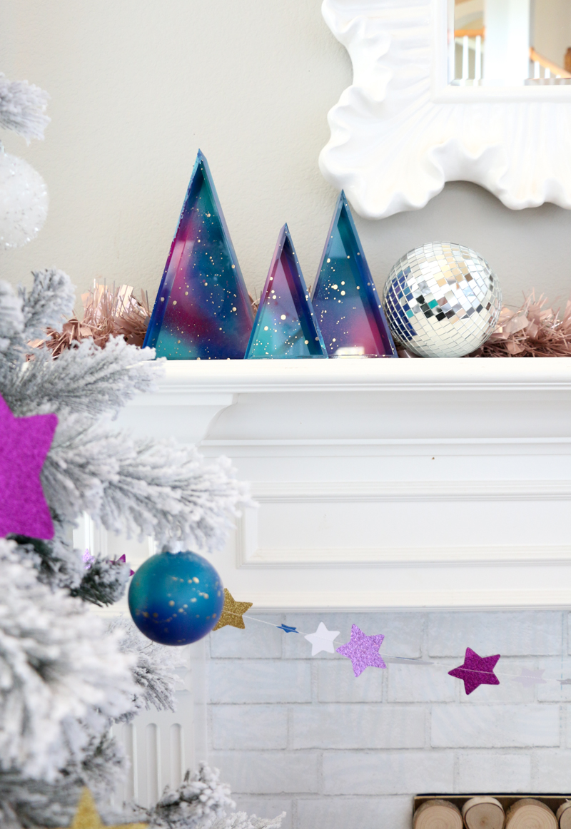 DIY Glittery Galaxy Christmas Tree and Garland