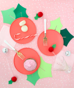DIY Holly Leaf Holiday Plates