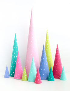 DIY Snow Dotted Cone Trees