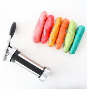 DIY Rainbow Wreath Spritz Cookies