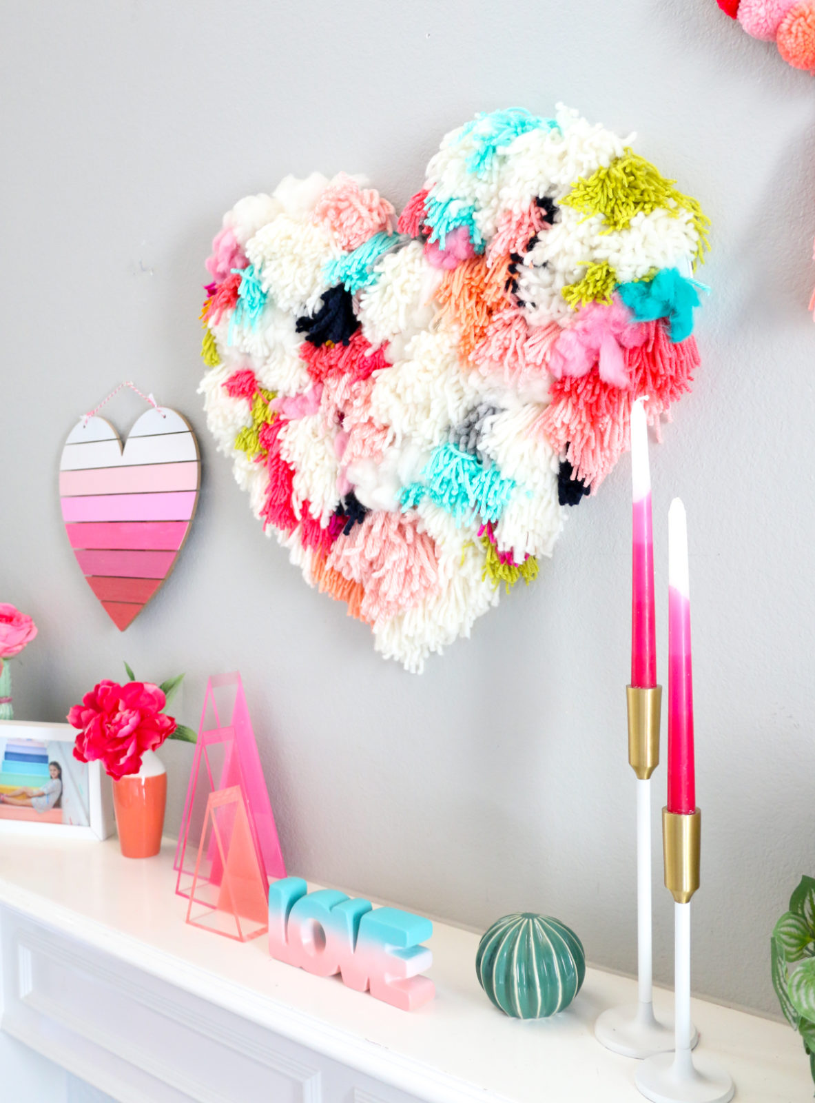 DIY Faux Latch Hook Heart Wall Hanging - A Kailo Chic Life