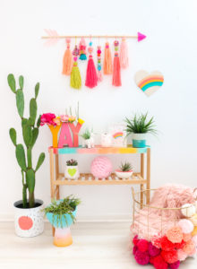 DIY Valentine's Day Neon Yarn Wall Hanging