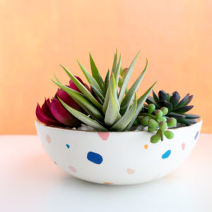 DIY Tattoo Paper Printed Terrazzo Planter