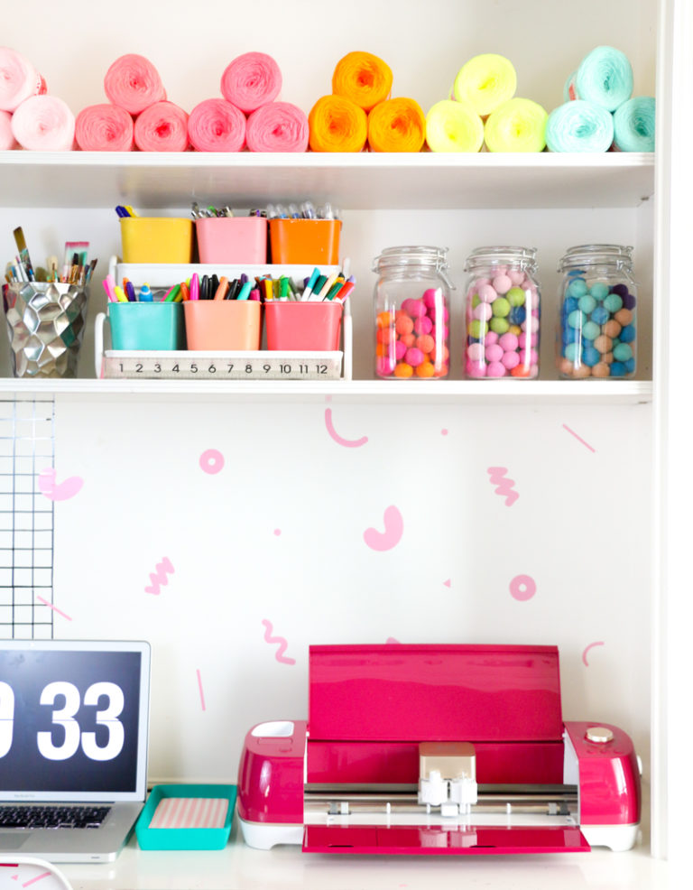 DIY Vinyl Confetti Decorated Office - A Kailo Chic Life