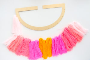 DIY Yarn Fringe Pendant Light