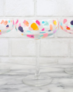 DIY Confetti Coupe Cocktail Glasses