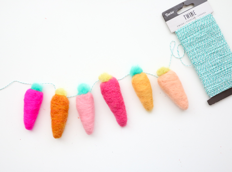 DIY Felted Carrot Bunting for Easter