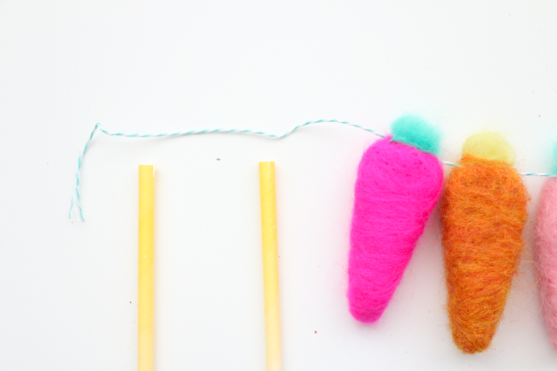 DIY Felted Carrot Bunting for Easter