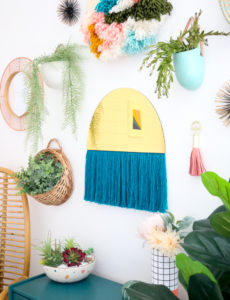 DIY Gold Acrylic Fringe Mirror