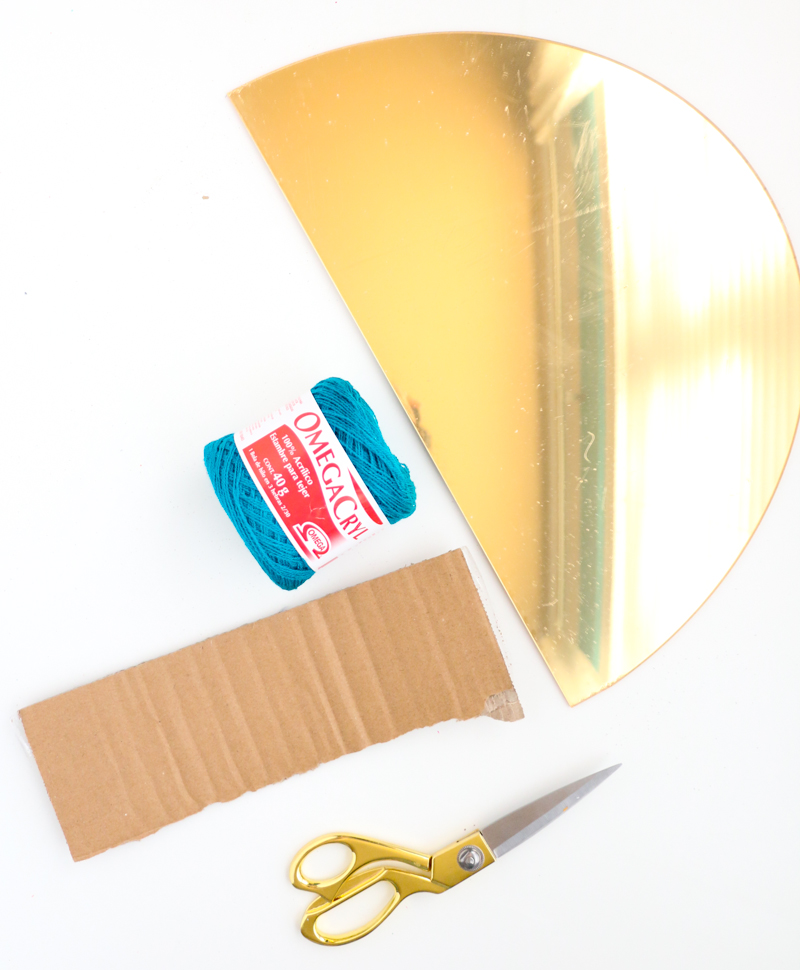 DIY Gold Acrylic Fringe Mirror