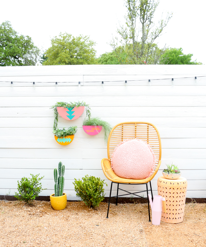 DIY Colorful Outdoor Wall Planters