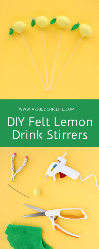 DIY Felt Lemon Drink Stirrers