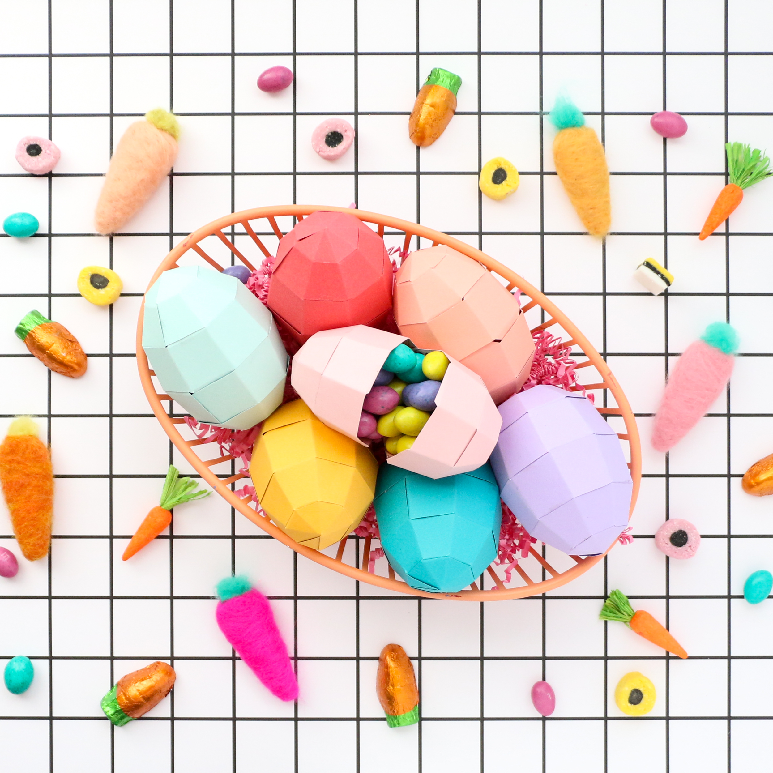 DIY Geometric Paper Easter eggs
