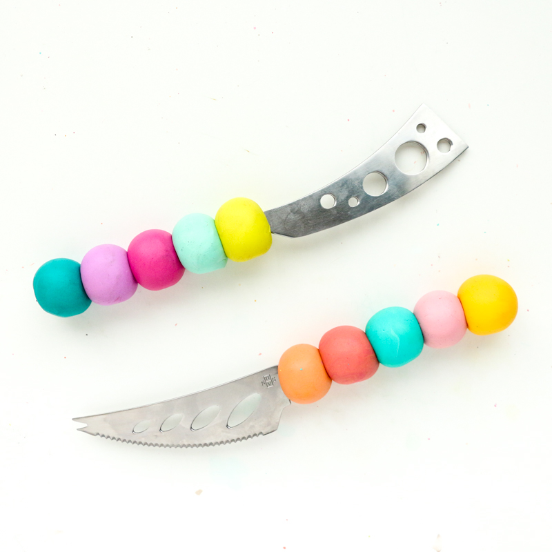 DIY Colorful Modern Cheese Knives