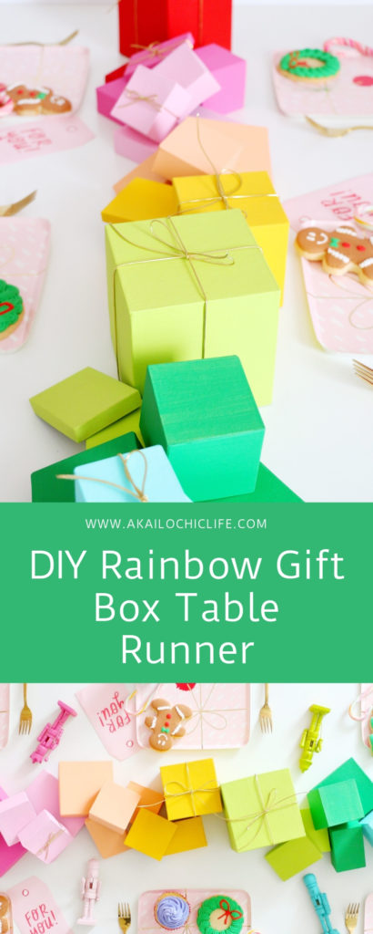 DIY Rainbow Gift Box Table Runner
