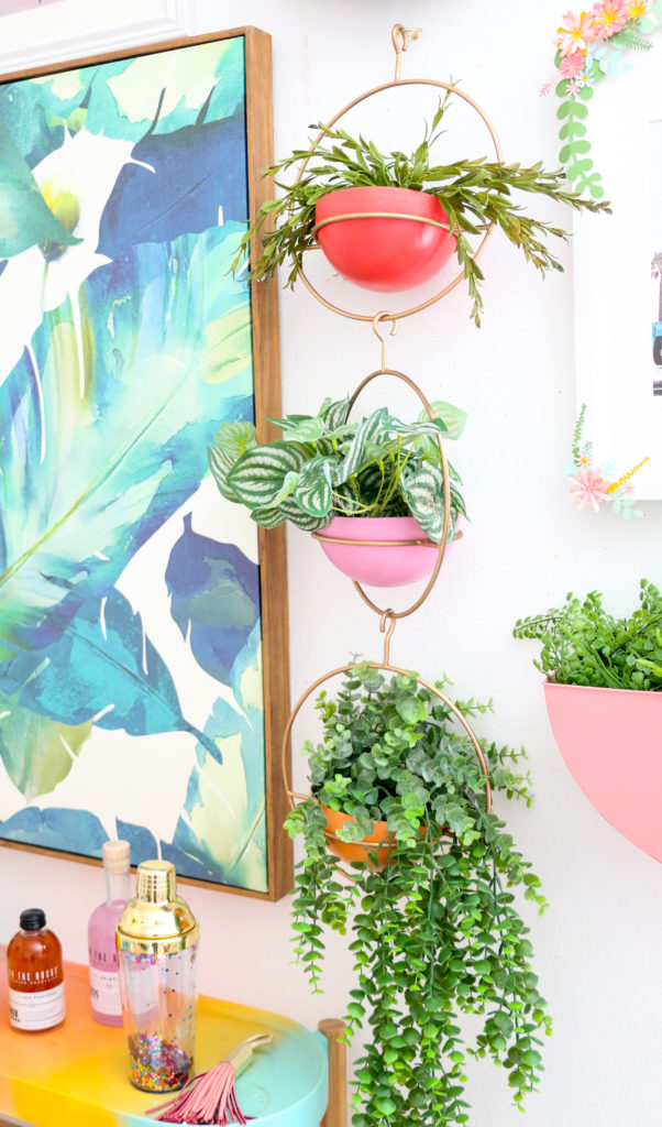 DIY Colorful Hanging Bowl Planter