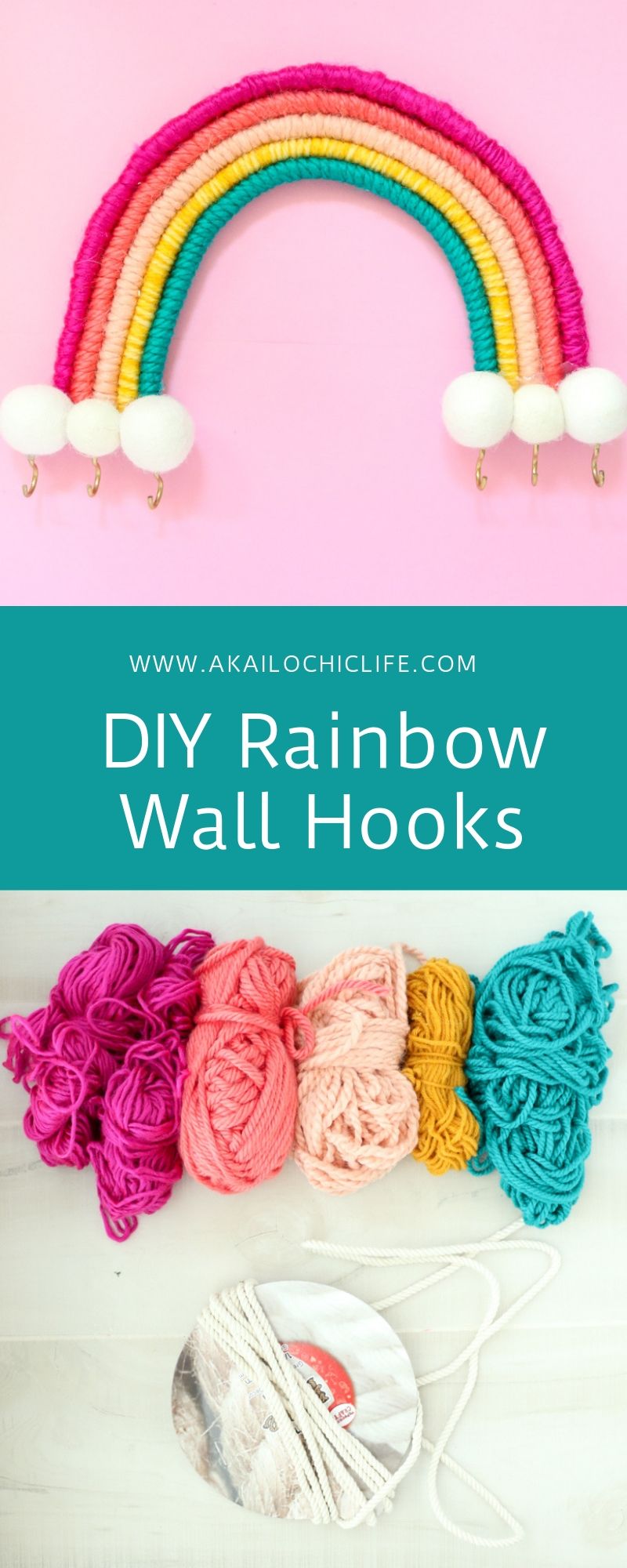 DIY Rainbow Wall Hooks - A Kailo Chic Life