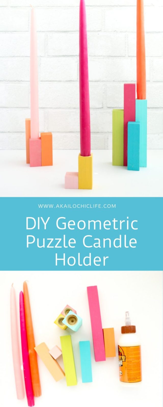DIY Geometric Puzzle Candle Holder A Kailo Chic Life