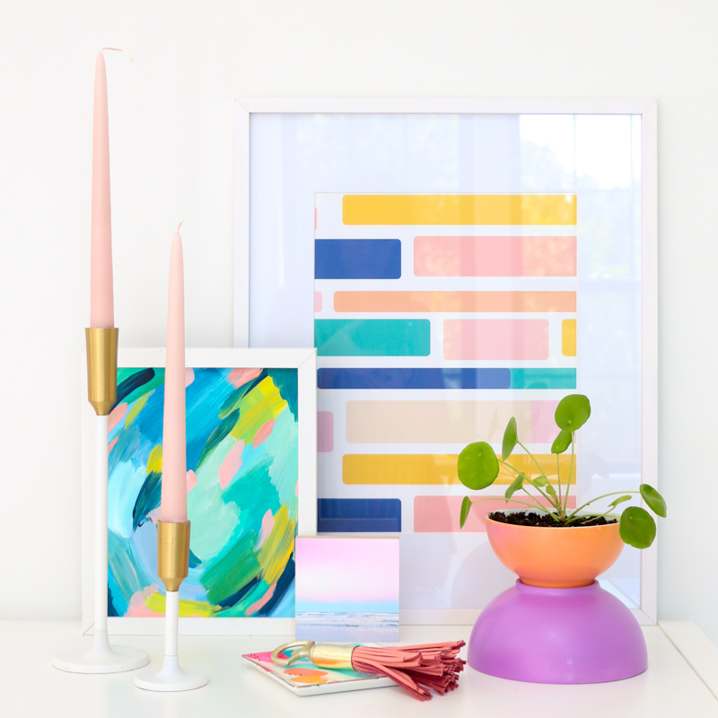 DIY Color Blocked Tall Planters