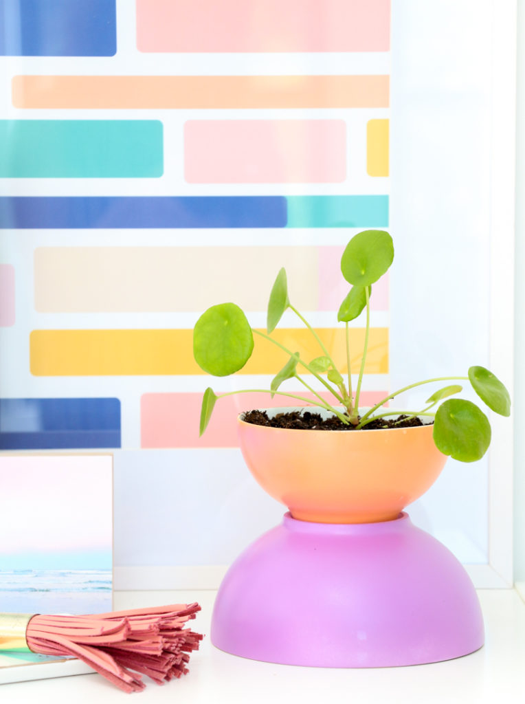 DIY Color Blocked Tall Planters