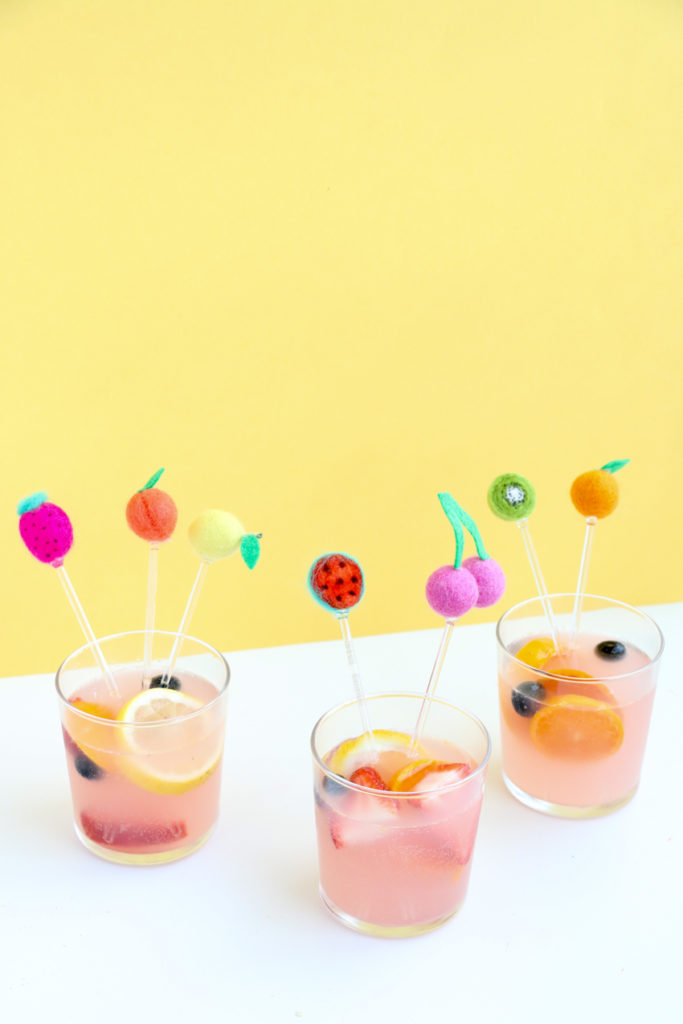 DIY Felt Fruit Drink Stirrers