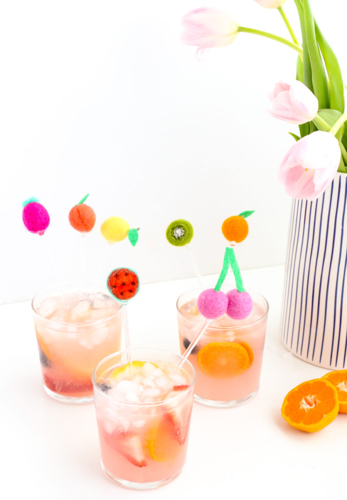 DIY Felt Fruit Drink Stirrers