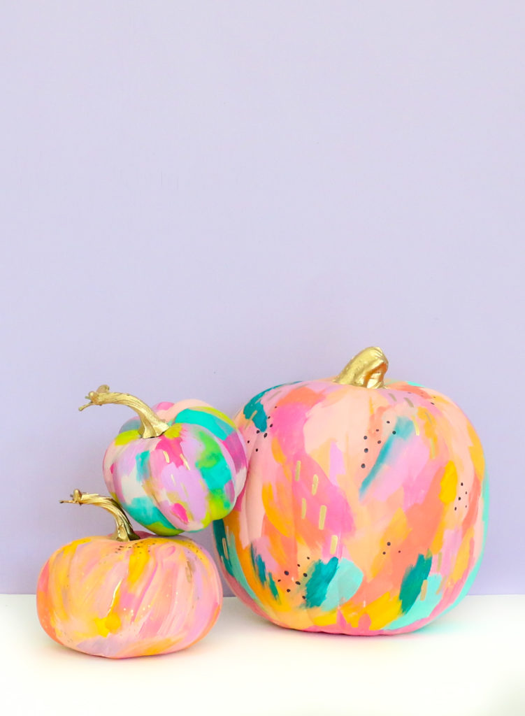DIY Abstract Art Halloween Pumpkins