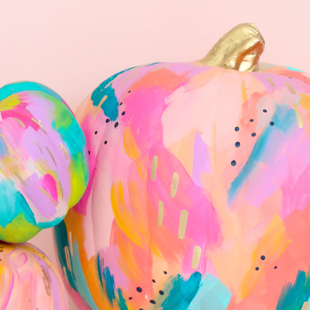 DIY Abstract Art Halloween Pumpkins