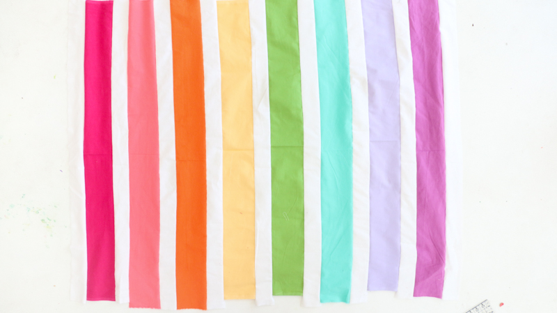 DIY Rainbow Candy Cane Pillow