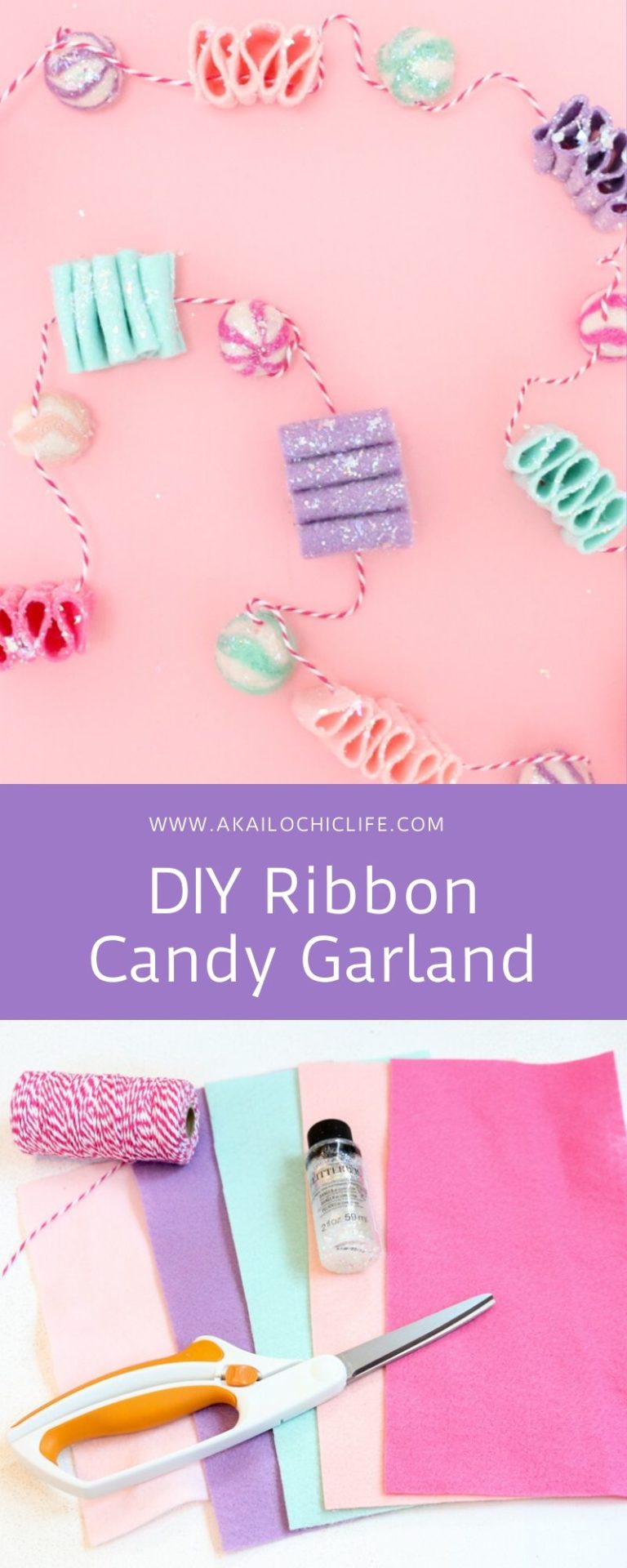 DIY Ribbon Candy Garland A Kailo Chic Life