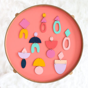DIY Abstract Geometric Colorful Wood Ornaments