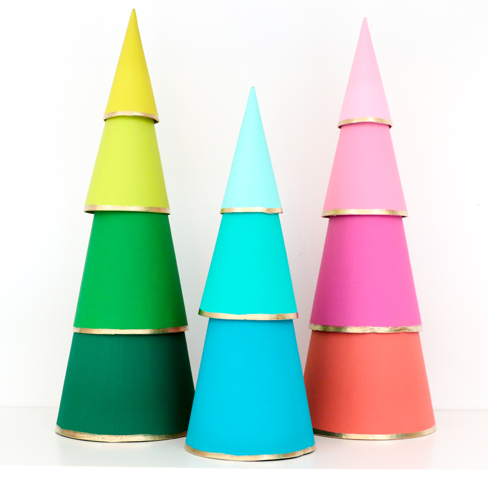 DIY Modern Tiered Ombre Christmas Trees