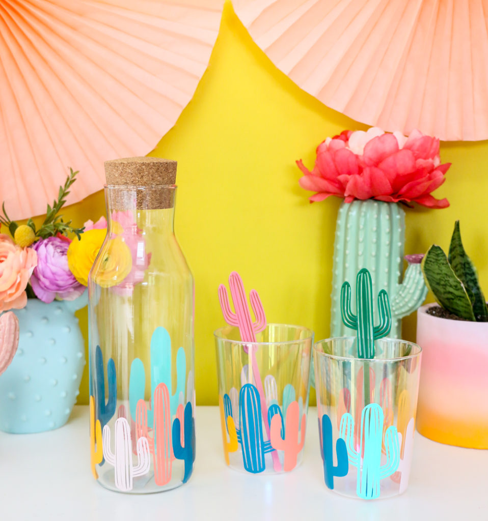 DIY Colorful Cactus Glasses with the Cricut Joy