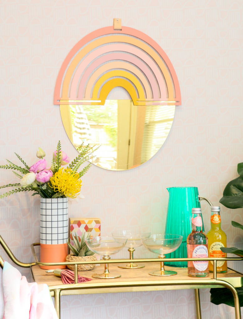 DIY Gold and Rainbow Mirror