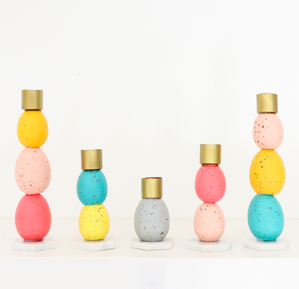 DIY Speckled Egg Candle Holders