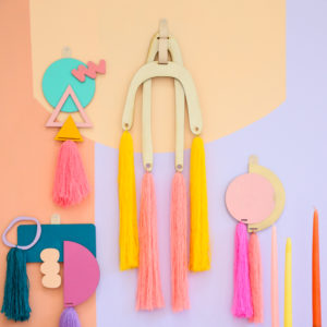 DIY Colorful Modern Yarn Wall Hangings