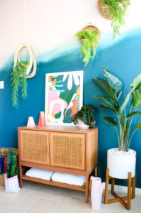 Master Bathroom Refresh with an Abstract Wall Mural-5