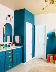 Moody Art Deco Master Bathroom Vanity