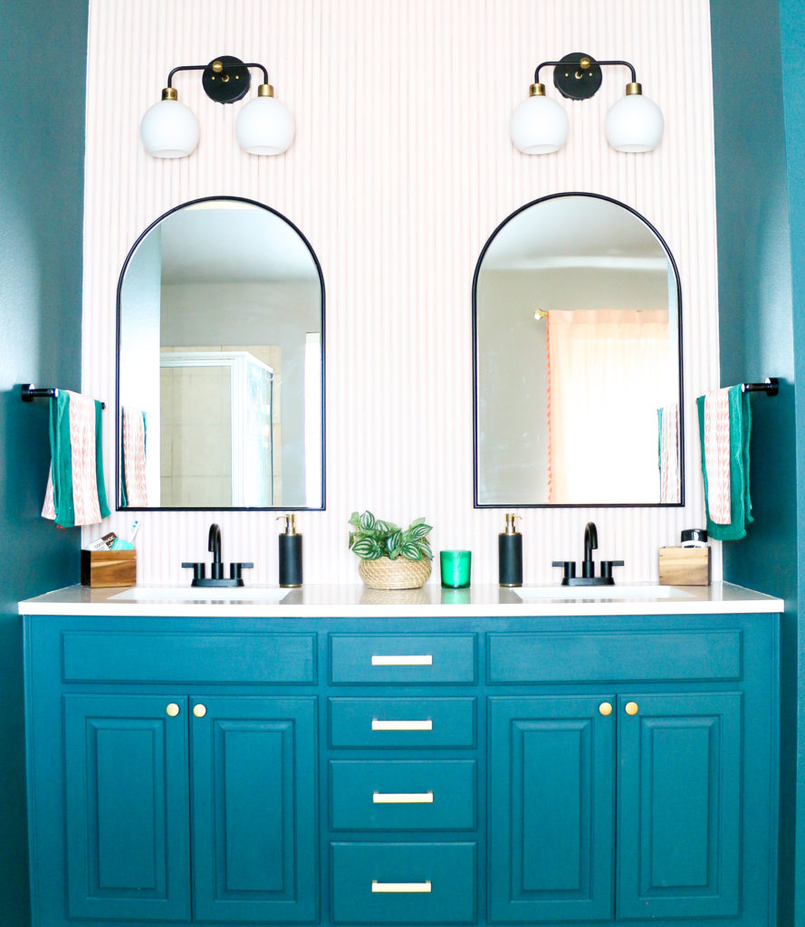 Moody Art Deco Master Bathroom Vanity