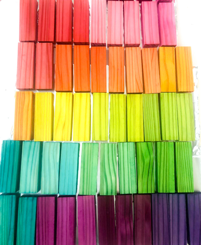 DIY Rainbow Wood Stacking Game