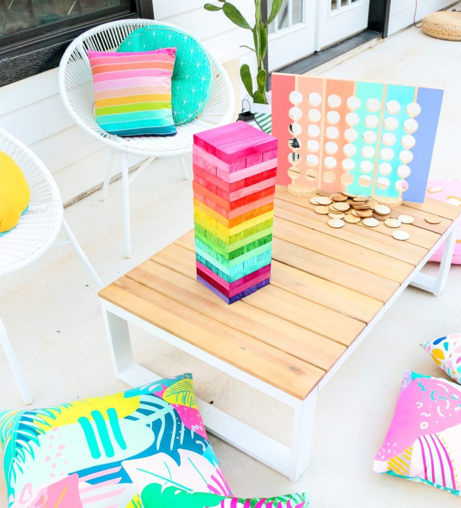 DIY Rainbow Wood stacking game