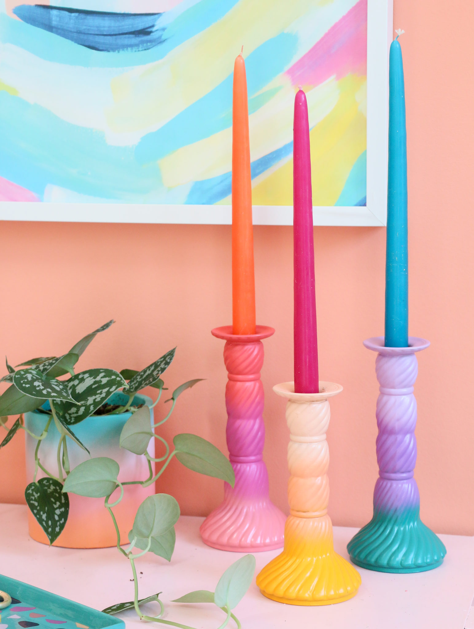 DIY Thrifted Ombre Candle Holders by A Kilo Chic Life