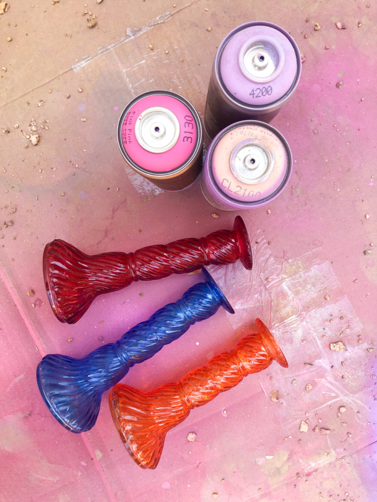 DIY Thrifted Ombre Candle Holders