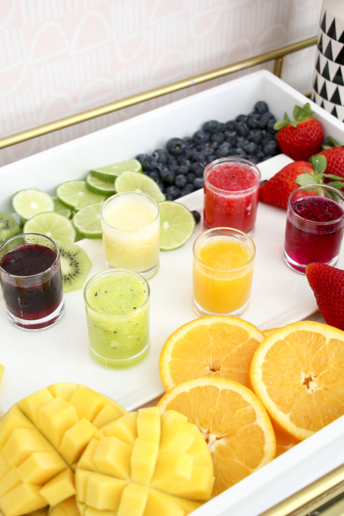 Fruity Layered Rainbow Margaritas